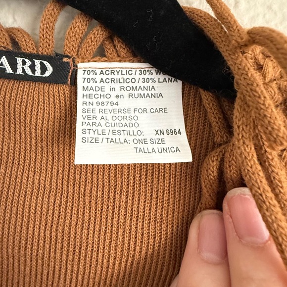 Nina Leonard One Size Wool Boho Western Fringe Festival Poncho Wrap Cardigan‎ - Picture 4 of 7